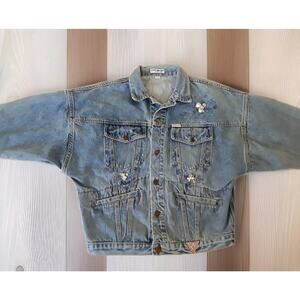 Vtg Guess Womens Georges Marciano Denim Jean Jacket Made in USA Size S